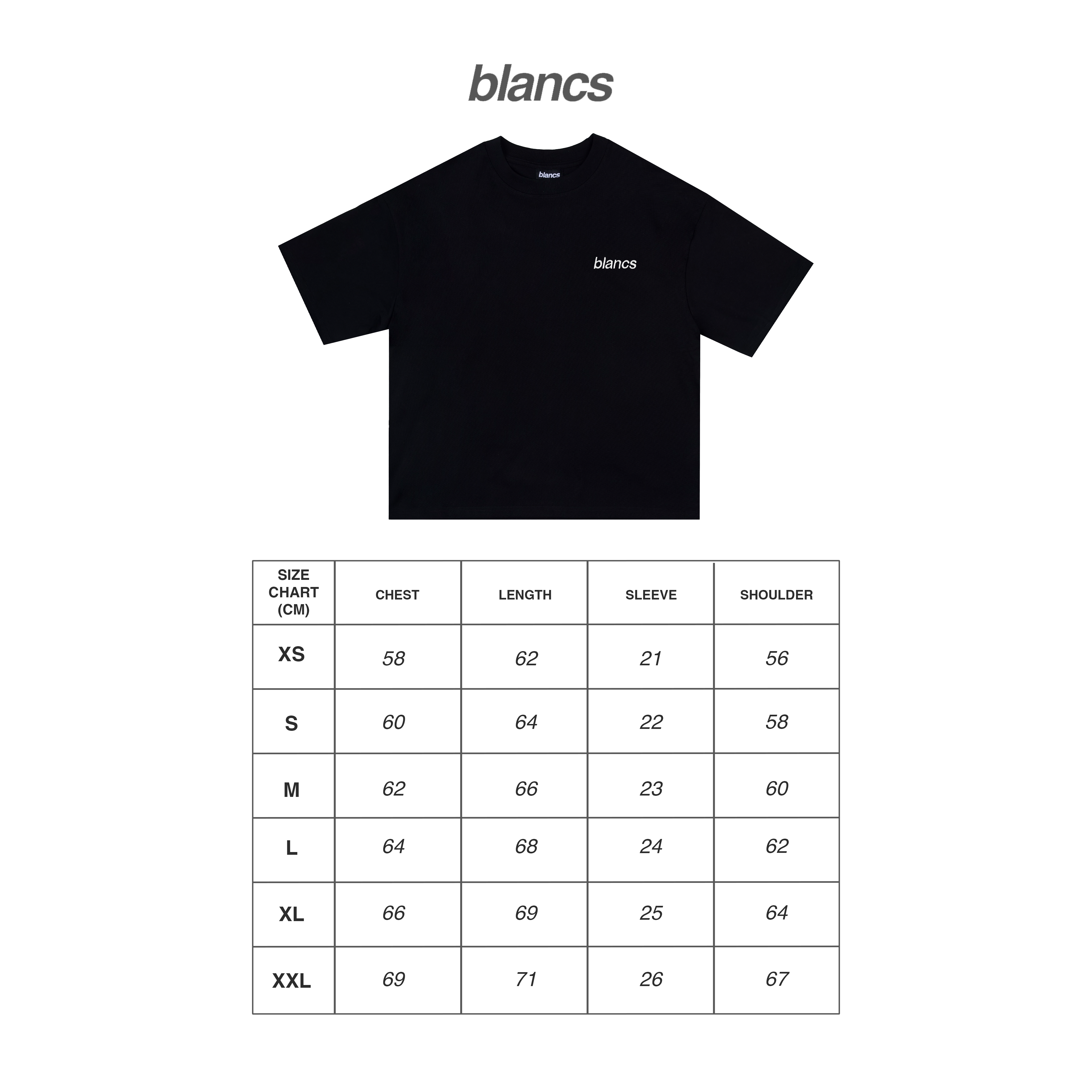 BLANCS CLASSIC LOGO TEE - BLACK