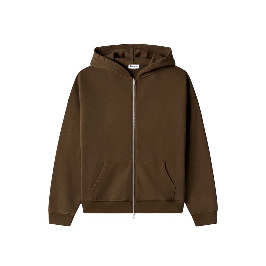 BLANCS ZIP HOODIE - BROWN