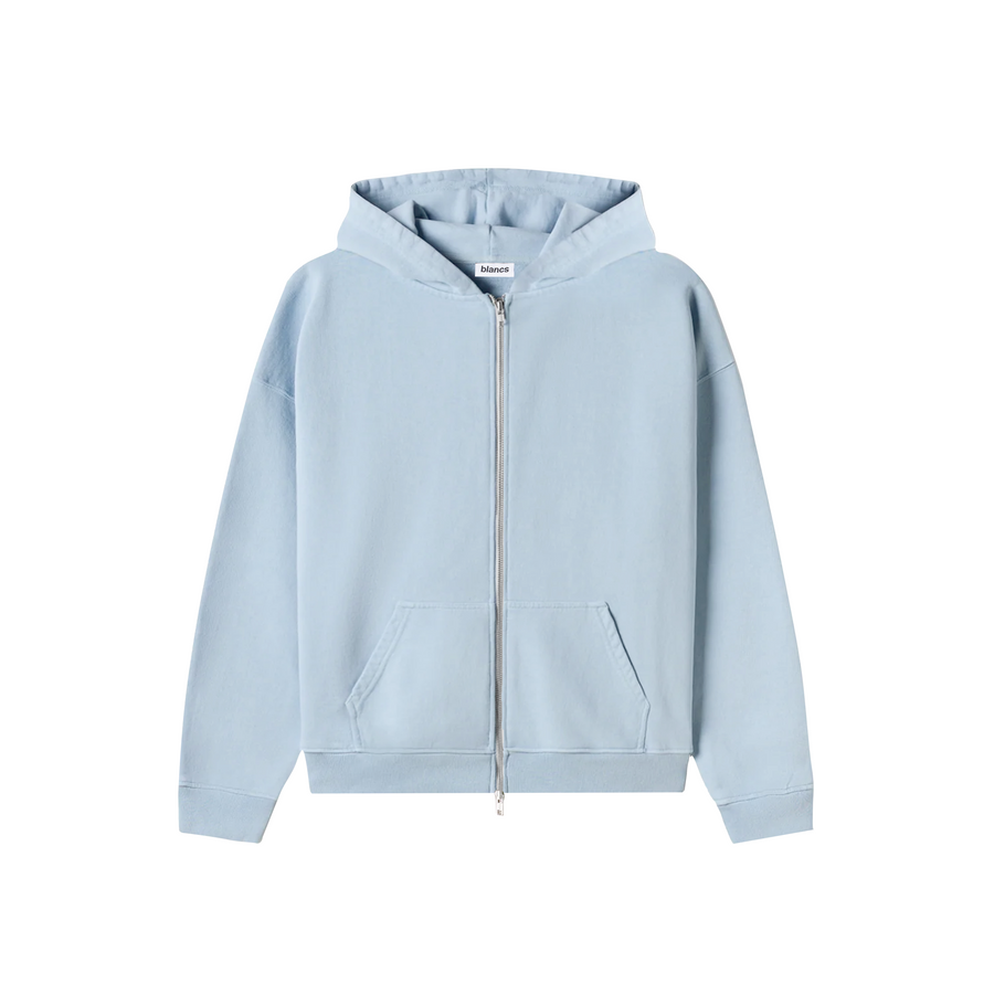 BLANCS ZIP HOODIE - BABY BLUE