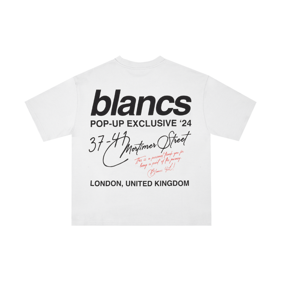 BLANCS LONDON POP UP EXCLUSIVE WAFFLE TEE S/S - WHITE