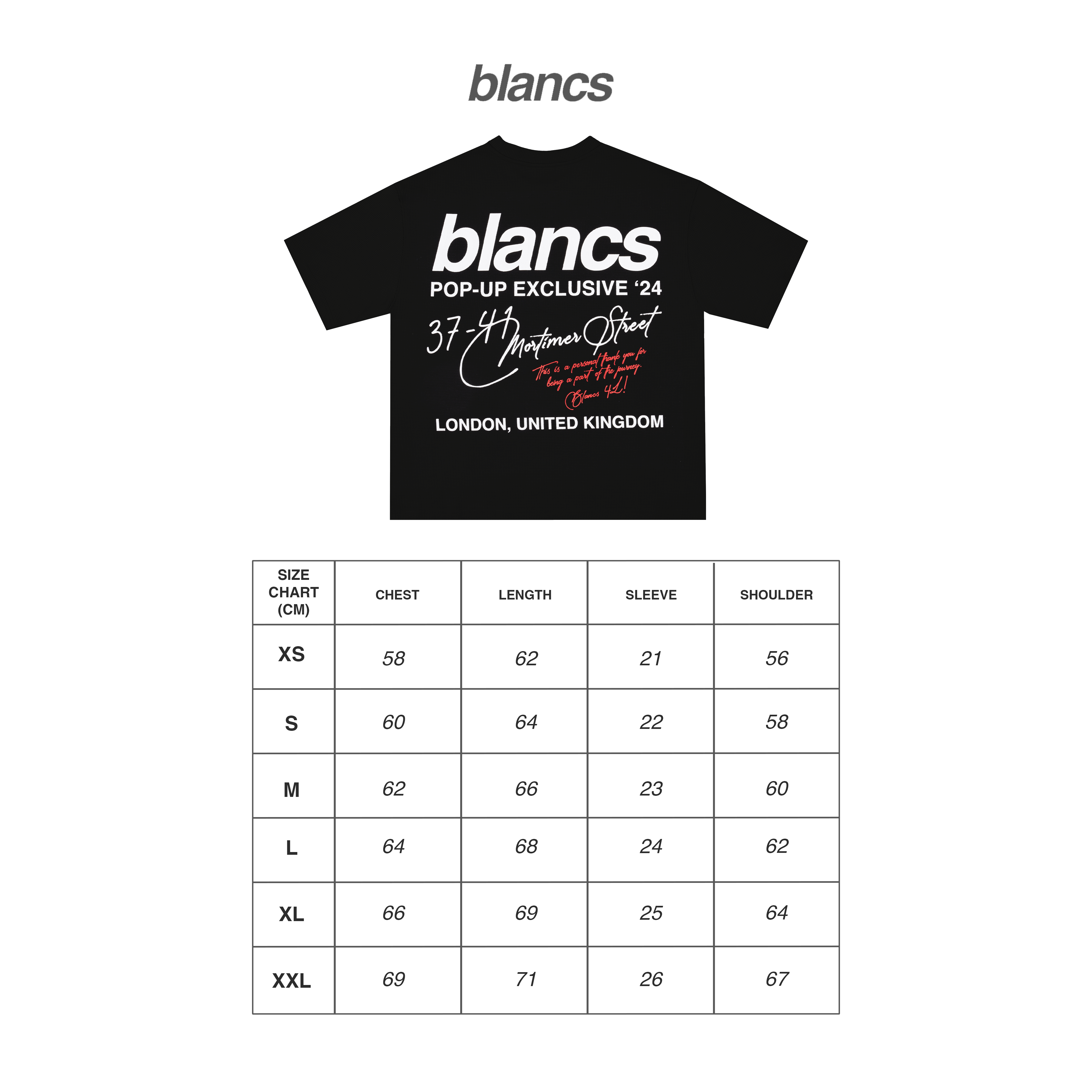 BLANCS LONDON POP UP EXCLUSIVE WAFFLE TEE S/S - BLACK