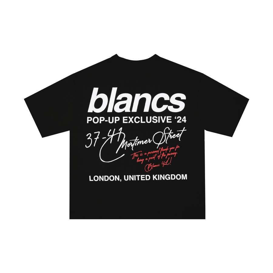 BLANCS LONDON POP UP EXCLUSIVE WAFFLE TEE S/S - BLACK