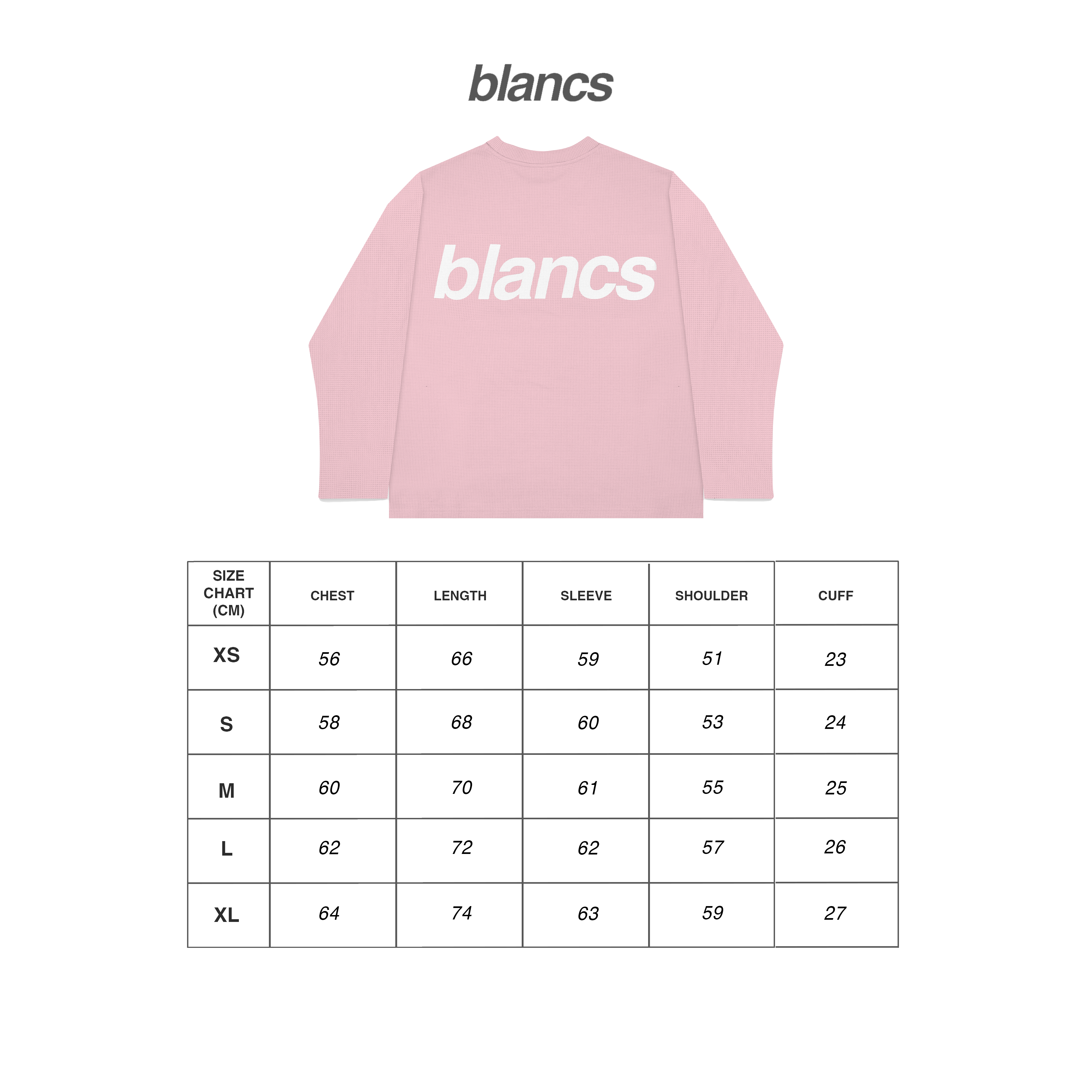 BLANCS WAFFLE KNIT L/S - PINK