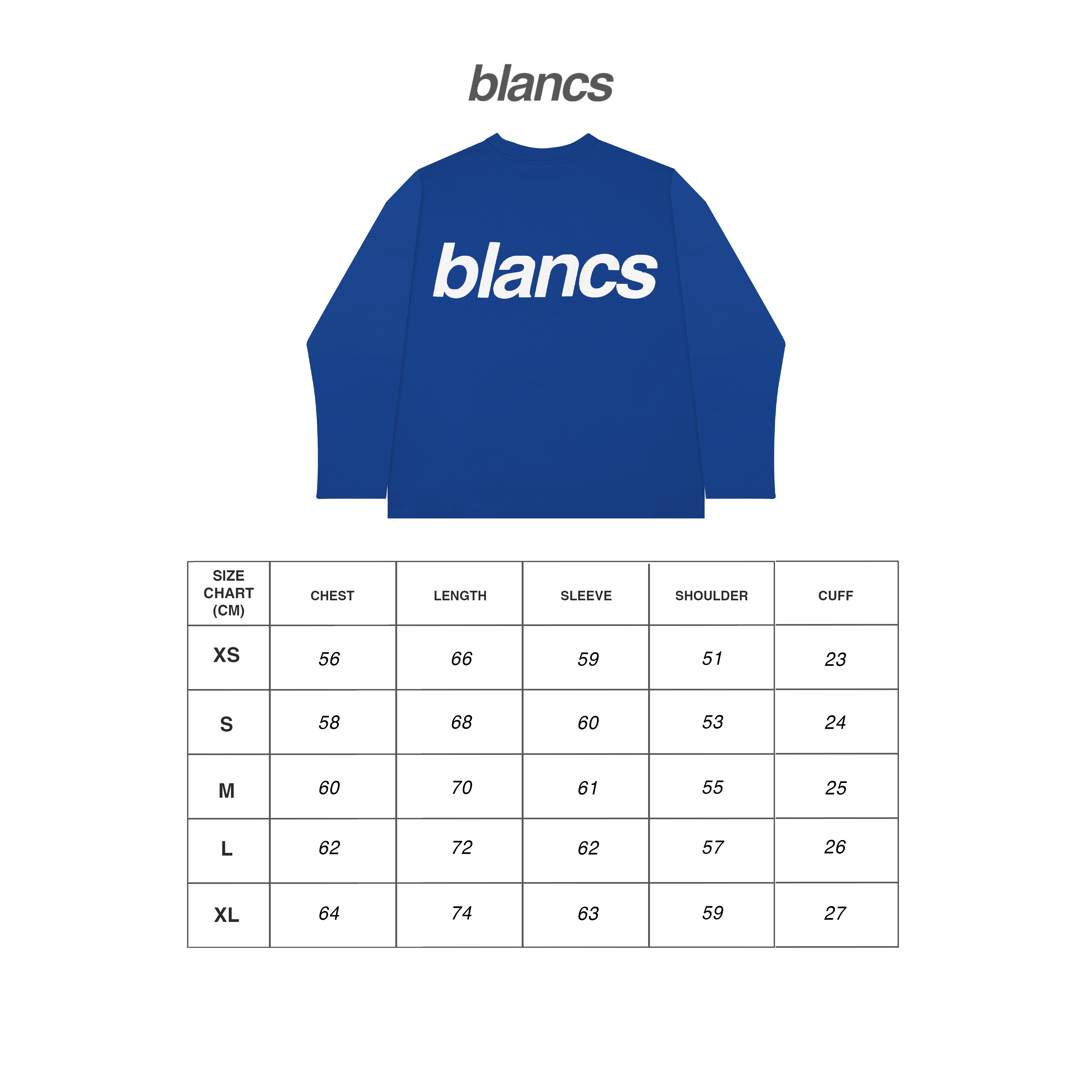 BLANCS WAFFLE KNIT L/S - BLUE