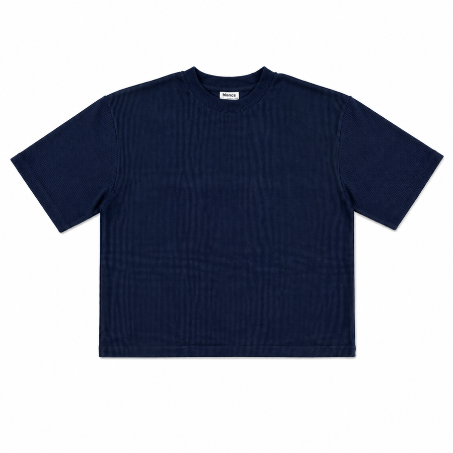 BLANCS WAFFLE KNIT S/S - Navy