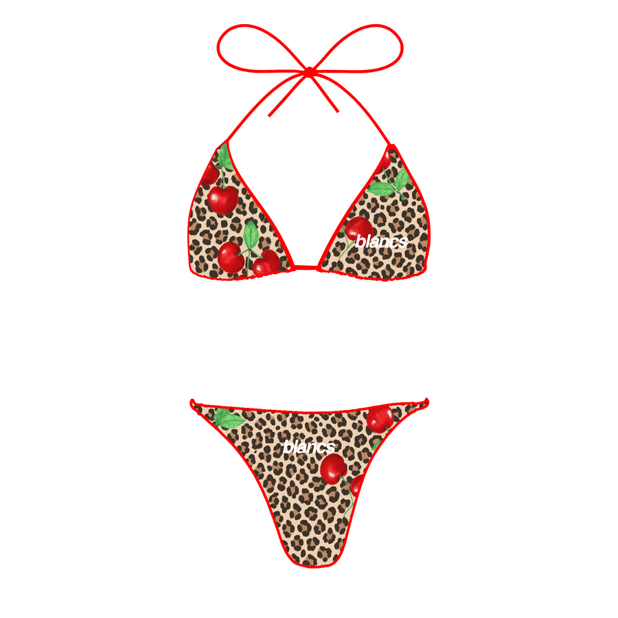 BLANCS BIKINI - RED/LEOPARD