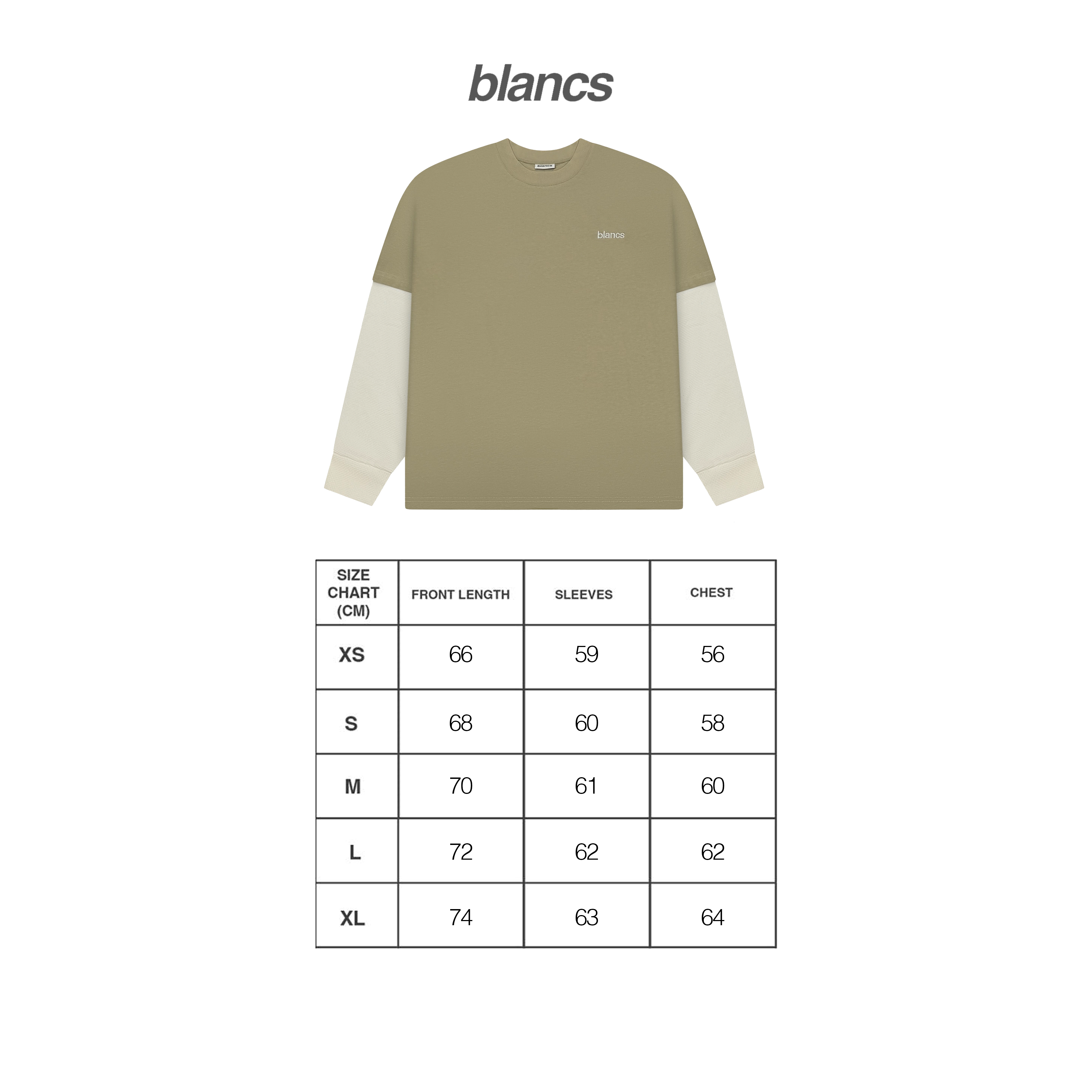 BLANCS CLASSIC LOGO WAFFLE L/S - SAND
