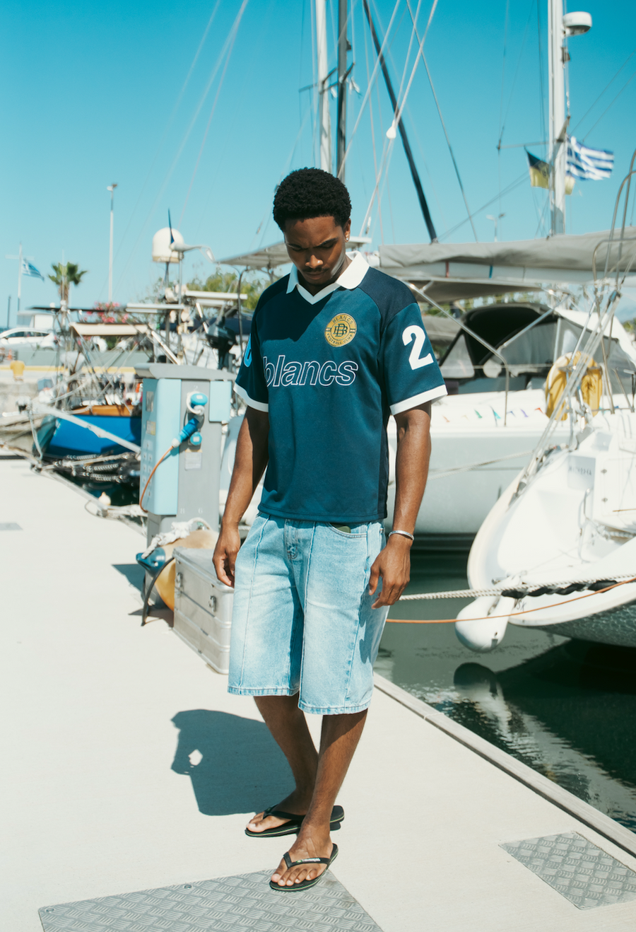 BLANCS PLEATED JORTS - BLUE