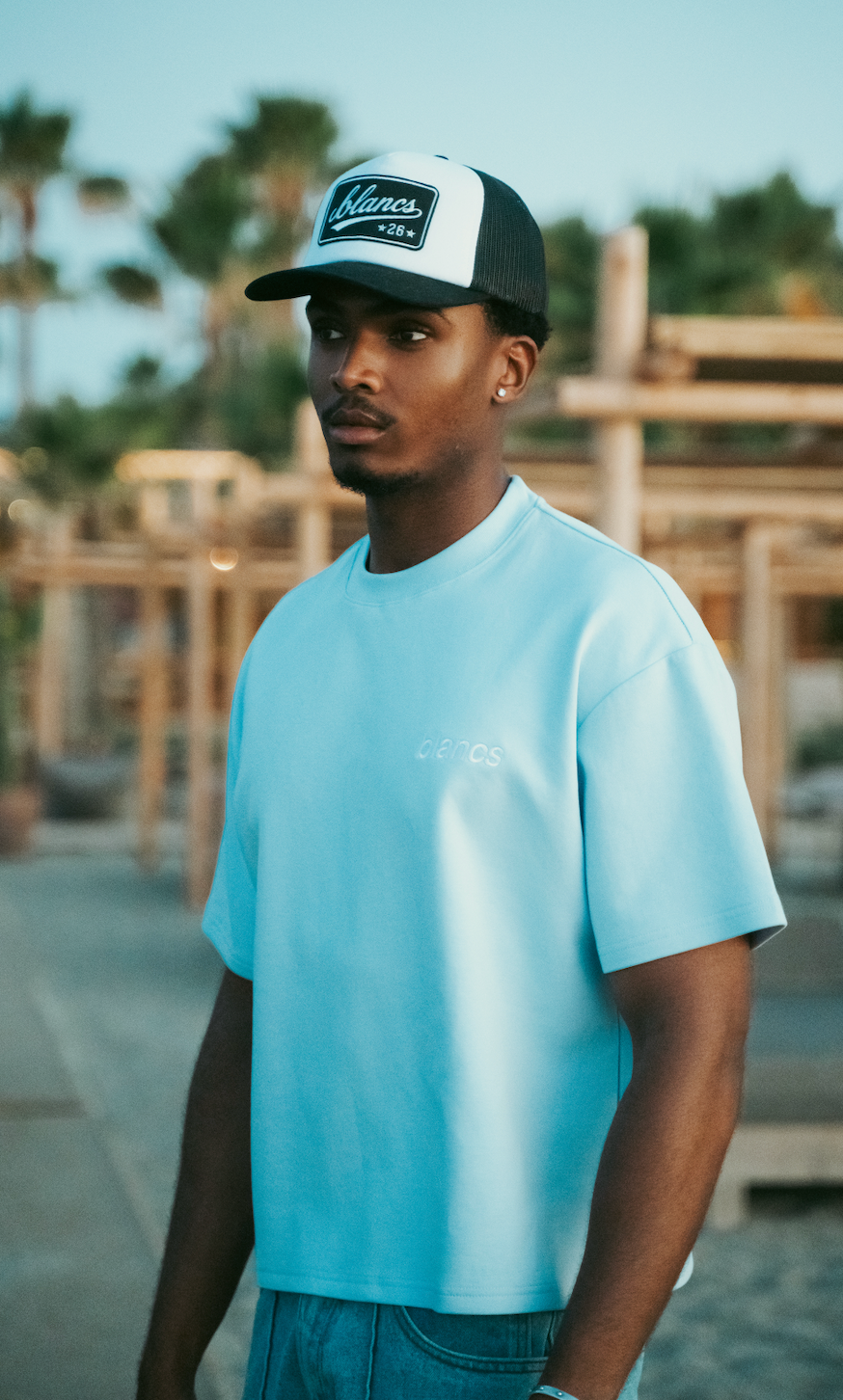 BLANCS CLASSIC LOGO TEE - LIGHT BLUE
