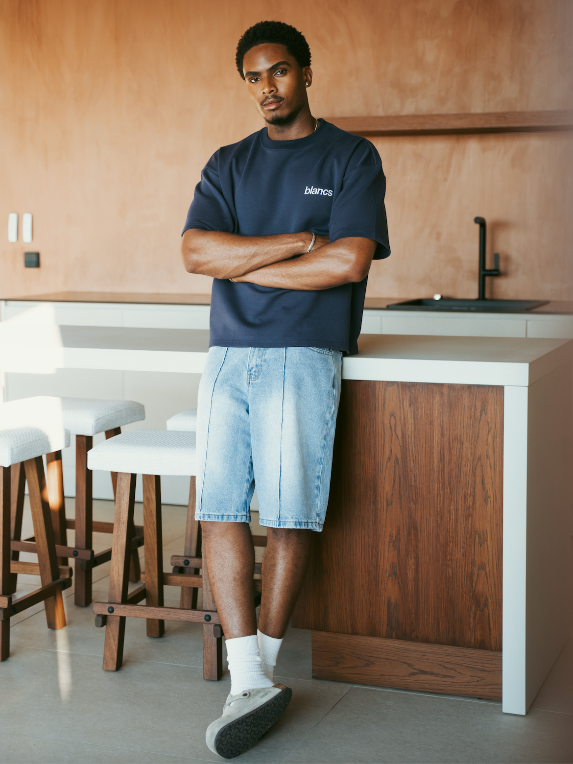BLANCS CLASSIC LOGO TEE - NAVY
