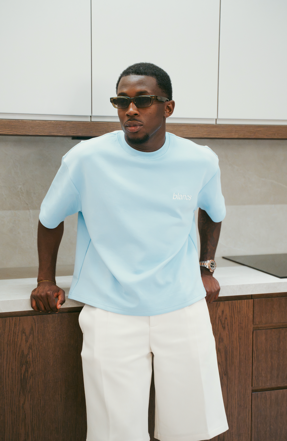 BLANCS CLASSIC LOGO TEE - LIGHT BLUE