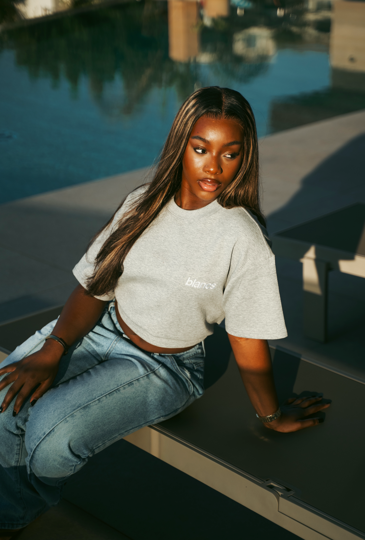 BLANCS CLASSIC LOGO TEE - LIGHT GREY