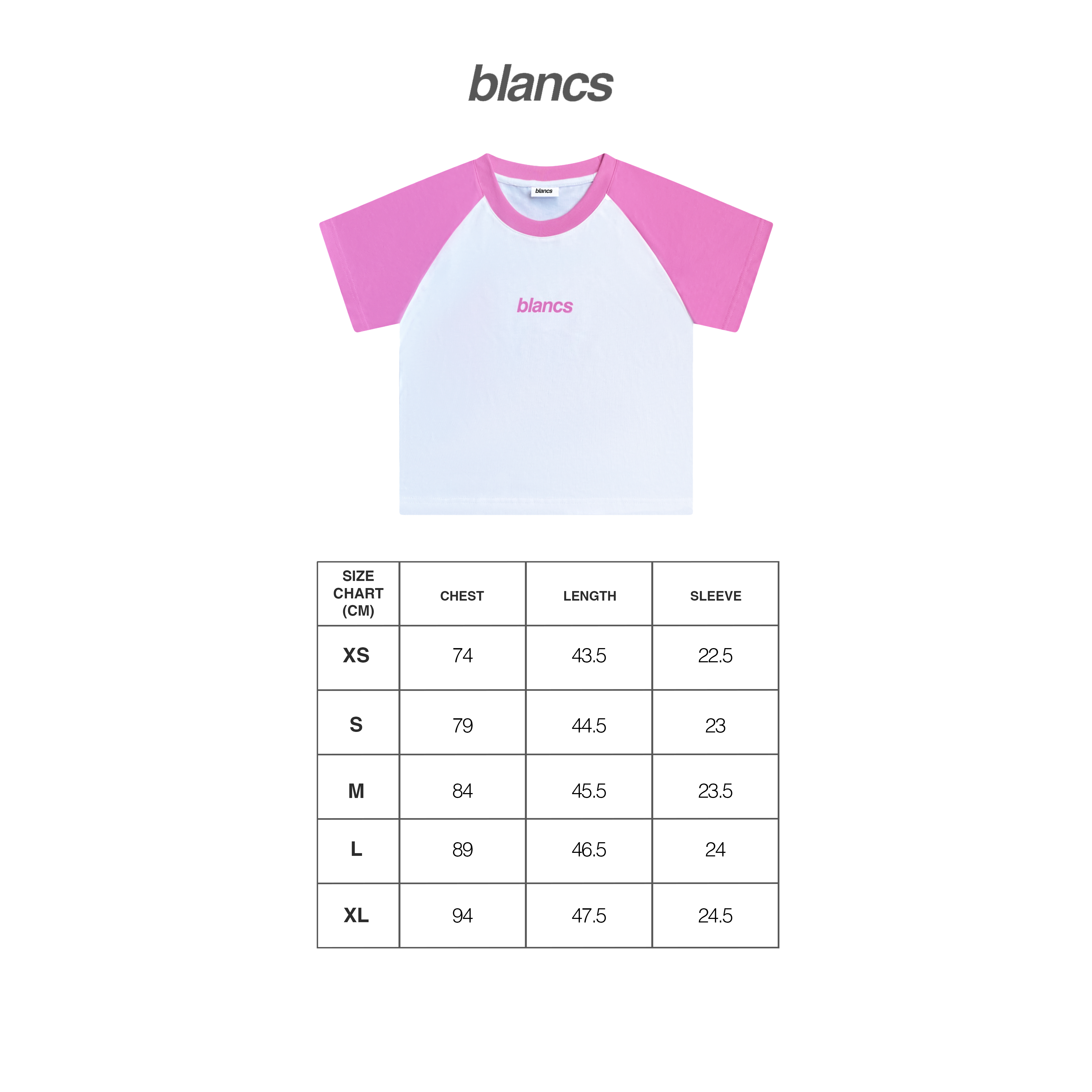 BLANCS BABY TEE - WHITE/PINK