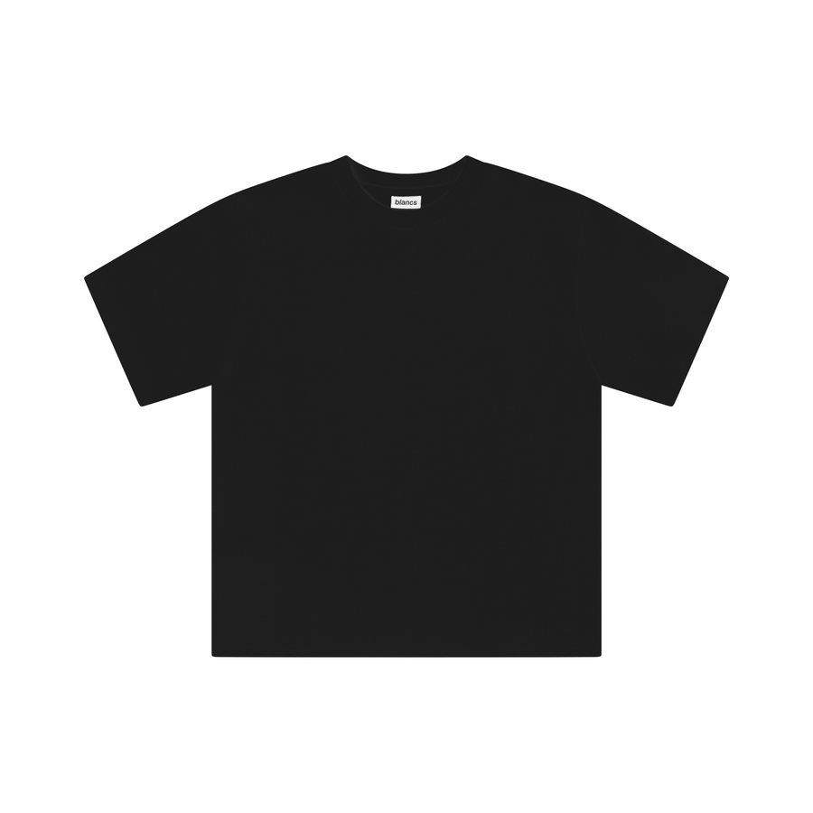 BLANCS WAFFLE KNIT S/S - BLACK
